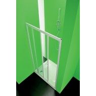 Maestrodue  Porta Box Doccia  da  140cm Bianco Cristallo Temperato 3mm Trasparente FORTE BOX DOCCIA  - 1