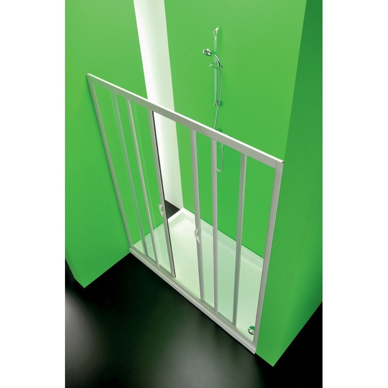 Maestrocentro  Sliding Doors Shower cabin  from  140cm White Crystal Temperato 3mm Transparent FORTE BOX DOCCIA  - 1