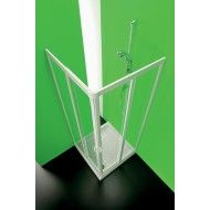 Vela Angolo Ante Box Doccia  da  120X80cm Bianco Cristallo Temperato 3mm Trasparente FORTE BOX DOCCIA  - 1