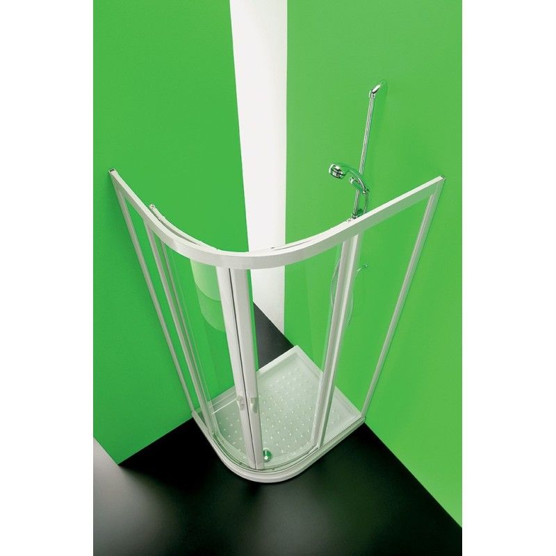 Randa Rettangolare Ante Box Doccia  da  70X90cm Bianco Cristallo Temperato 3mm Trasparente FORTE BOX DOCCIA  - 1