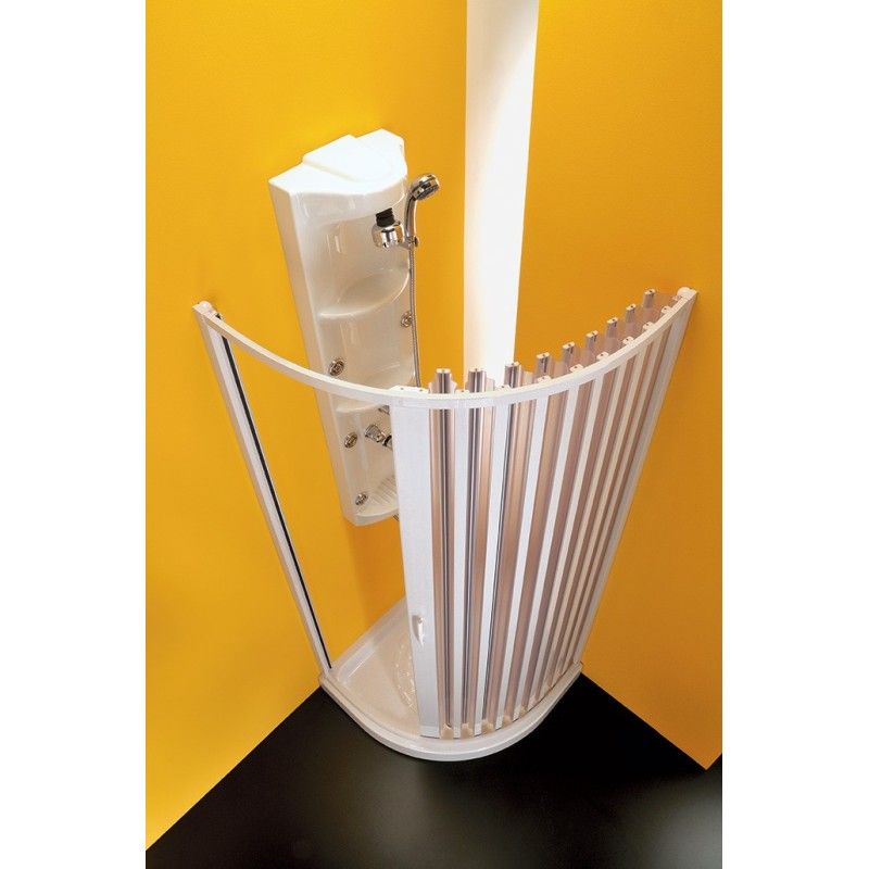 Sfera laterale Angolo Porta Box Doccia  da  100X80cm Bianco PVC Trasparente FORTE BOX DOCCIA  - 1