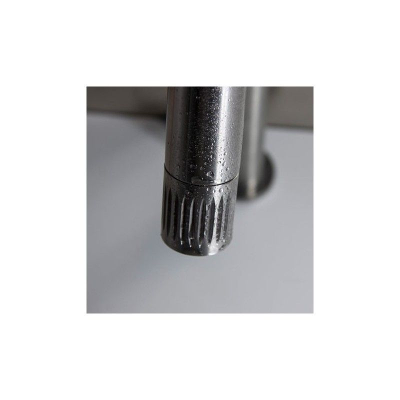 KITCHEN Broshed stainless steel single hole kitchen mixer with swivel spout progressive cartridge Bongio 70580 AS