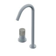 Diametro35 Inox Concrete Miscelatore monocomando soprapiano per lavabo Ritmonio RITMONIO - 1