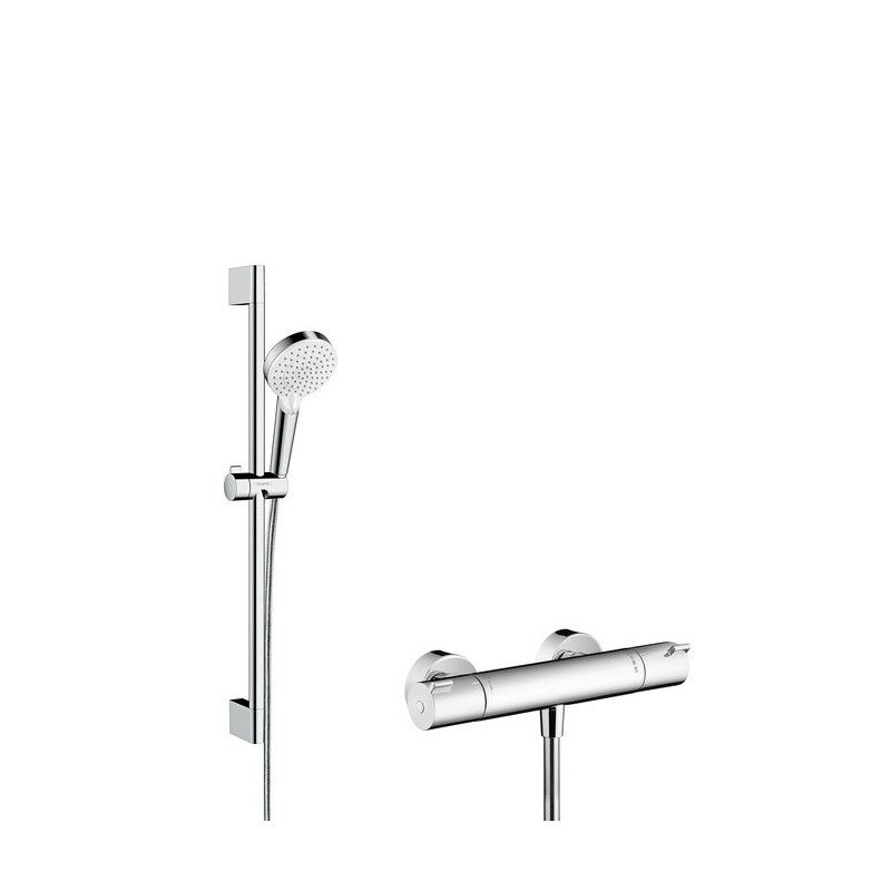 Crometta Vario-Aussenduschsystem mit Ecostat 1001 CL-Thermostat und 90 cm-Duschstange  Hansgrohe 27813400 HANSGROHE - 1