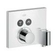 AXOR ShowerSelect Thermostat encastre carre pour 2 consommateurs avec raccordement mural et support de douche AXOR 36712000 HANS