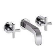 Citterio 3 hole wall-mounted sink tap for wall mounting with spout 162 mm, cross handles and escutcheons Cromo AXOR 39313000 HAN