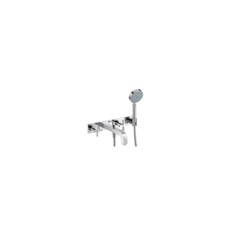 CITTERIO 3-Loch Wannenarmatur Unterputz fuer Wandmontage mit Kreuzgriffen und Platte  Cromo AXOR 39441000 HANSGROHE - 1