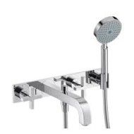 CITTERIO 3-Loch Wannenarmatur Unterputz fuer Wandmontage mit Kreuzgriffen und Platte  Cromo AXOR 39441000 HANSGROHE - 1