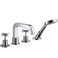 Citterio SET Esterna Rubinetto 4 fori Bordo Vasca  ,Maniglia CROCE,senza Piastra  R.Cromo AXOR 39445000 HANSGROHE - 1