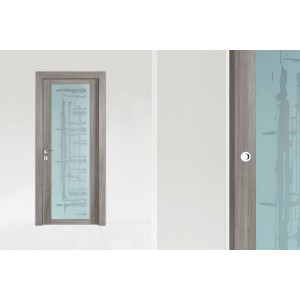 Desa Glazed Wooden Door Panix series Gray Ash Glass Ice DESA PORTE - 1