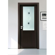Porte Desa en stratifié émaillé série Nut National Walnut Soluna glass DESA PORTE - 1