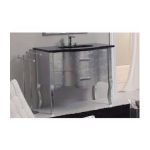 GSG TIME Wooden furniture cm 94x55 with two drawers, complete with black marble top (Washbasin  not included) 94x55xh85 TIMO94 G