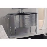 GSG TIME Mobile in legno cm 94x55 con due cassetti, completo di piano in marmo nero (Lavabo non incluso) 94x55xh85 TIMO94 GSG  -