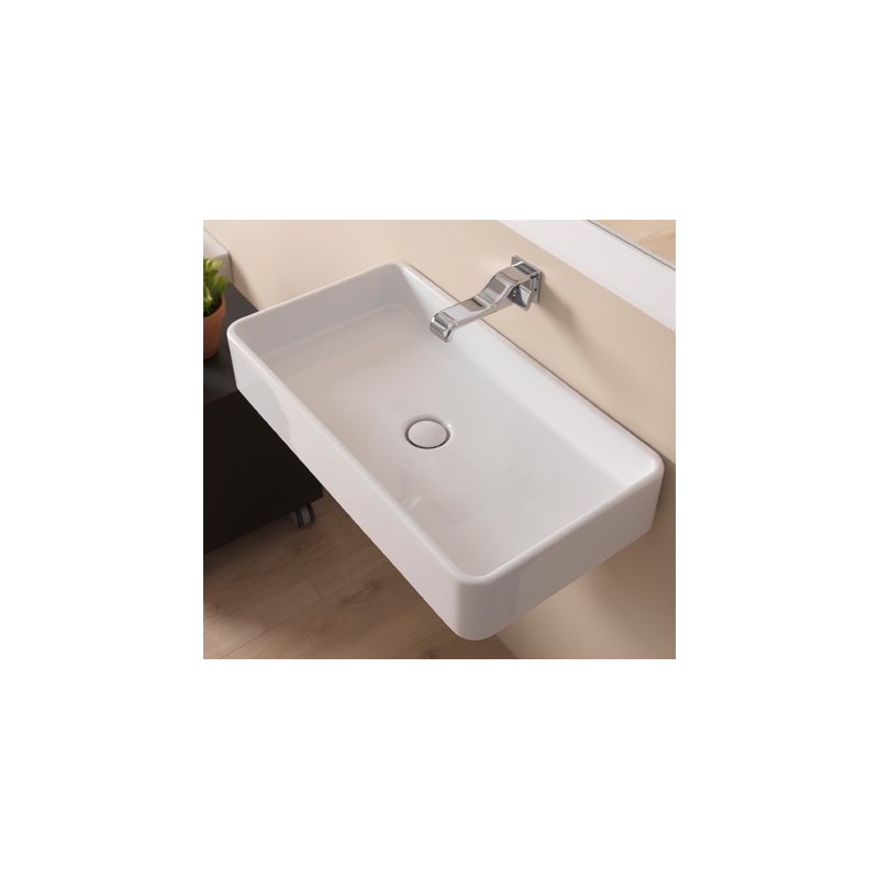 WASCHBECKEN  MINIWASH 75 AUFSATZ/WANDHAENGEND  WEISS  S - Ceramica Flaminia MWL75 CERAMICA FLAMINIA - 1