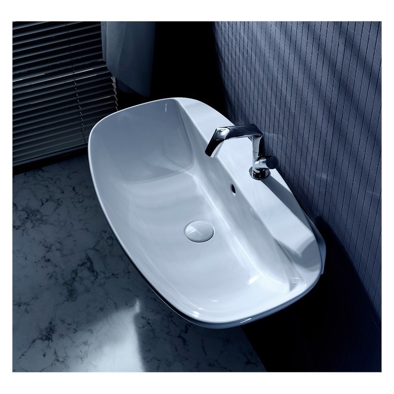 EVIER 60 NUDASLIM PLAN DE RUBINETTERIE FANGO   - Ceramica Flaminia ND60PRFAN CERAMICA FLAMINIA - 1