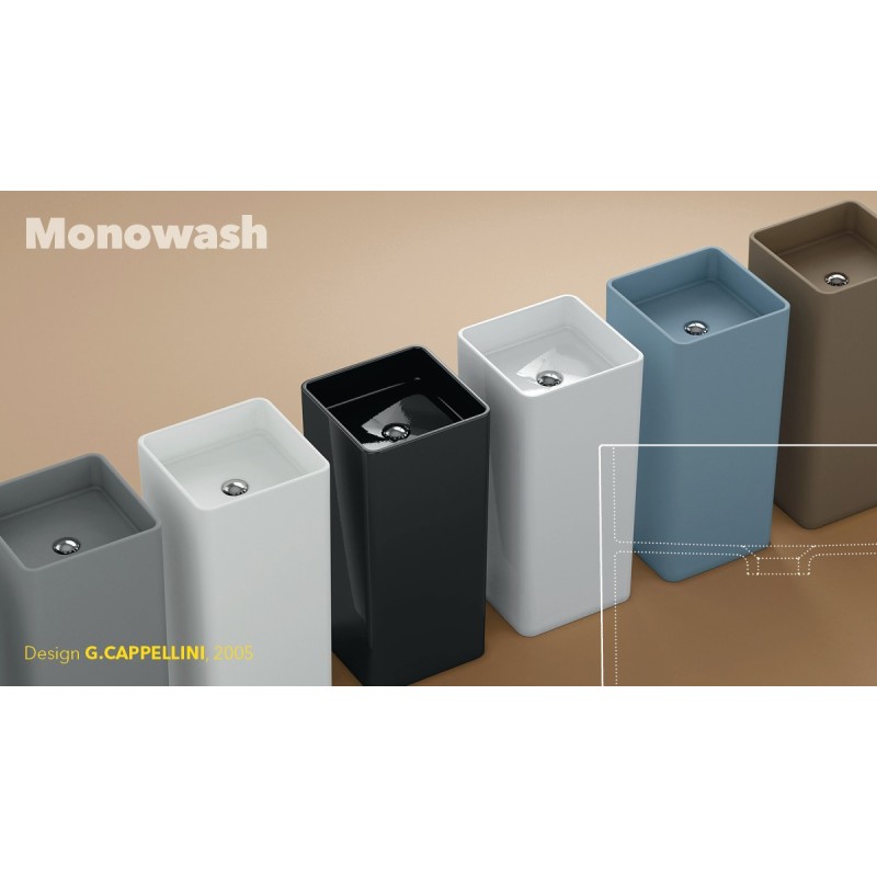 LAVABO MONOWASH PARETE LATTE  S - Ceramica Flaminia MW40PLAT CERAMICA FLAMINIA - 1