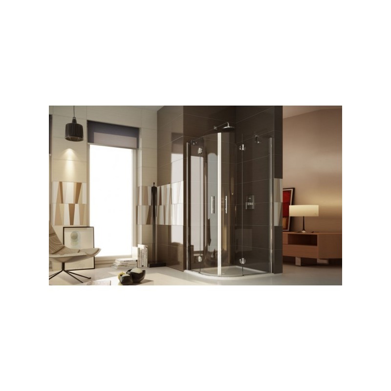 Estro Rettangolare stondato Ante Box Doccia  da  70X90cm Cromo  Cristallo 6mm Trasparente