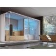 OLIMPO HAMMAM con Doccia e Vasca integrata + Sauna Versione Angolo 395x150xH.215 Angolo - Hafro - Geromin